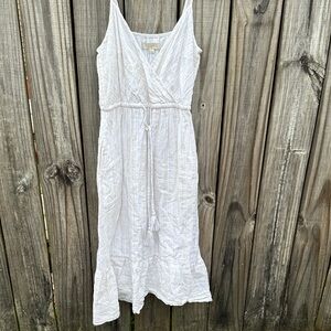 Loft White spaghetti strap Maxi Dress